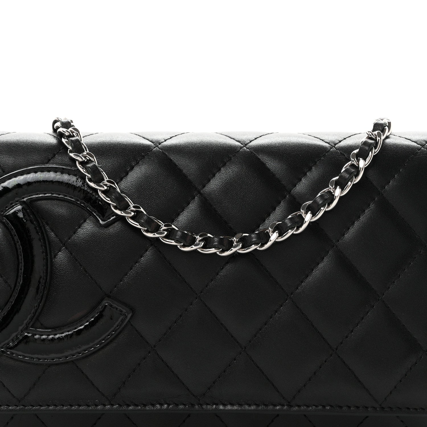 Chanel Calfskin Quilted Cambon Wallet on Chain WOC Black 9 of 12