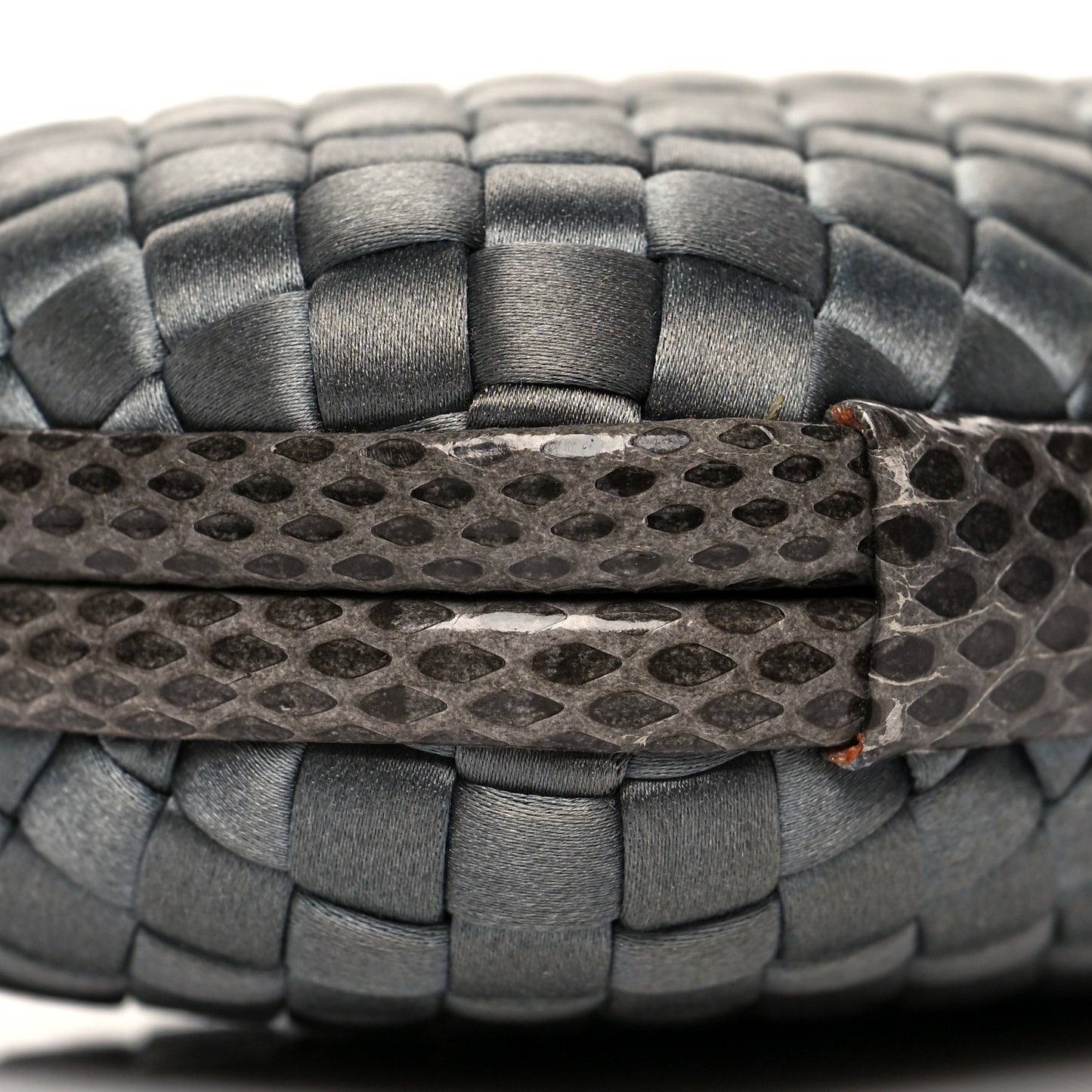 Satin Intreccio Knot Clutch Grey