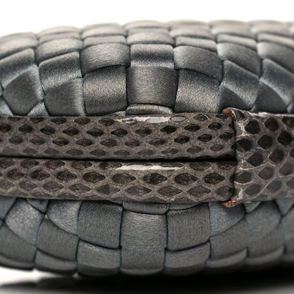 Bottega Veneta Satin Intreccio Knot Clutch Grey 8 of 12