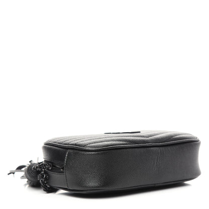 Saint Laurent Grain De Poudre Matelasse Monogram Mini Lou Camera Bag Black 4 of 10