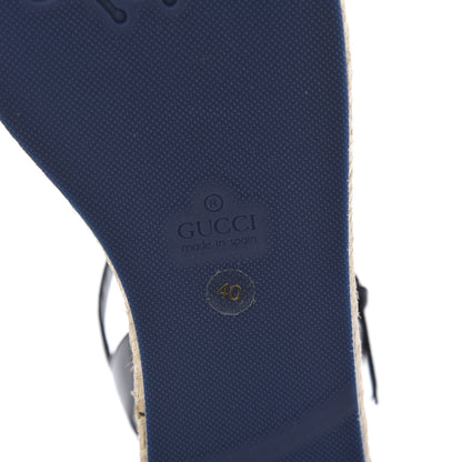 Gucci Cotton Malaga Kid Crochet Pearly GG Lilibeth Espadrille Platform Sandals 40 Black 6 of 9
