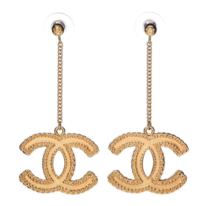 Chanel CC Drop Earrings Matte Gold 1 of 4