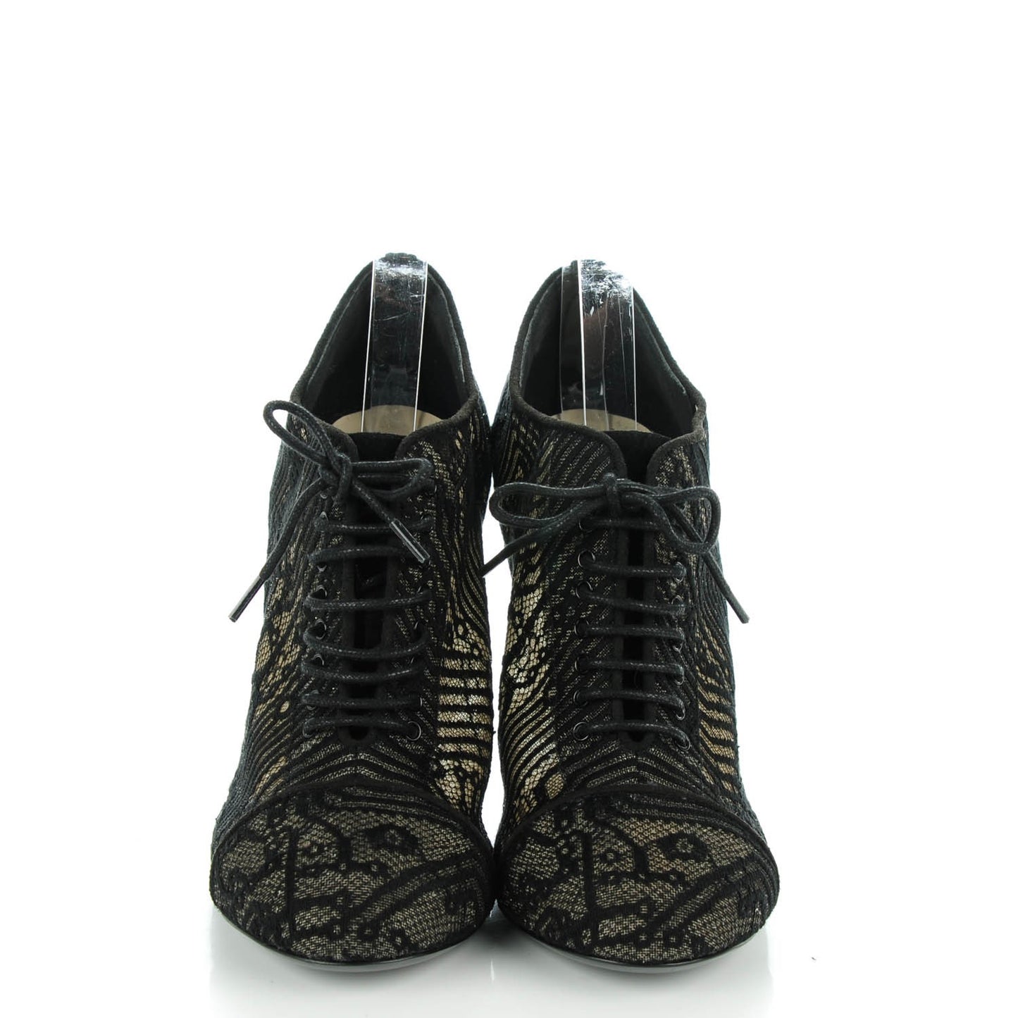 Lace Pearl Booties 38.5 Black