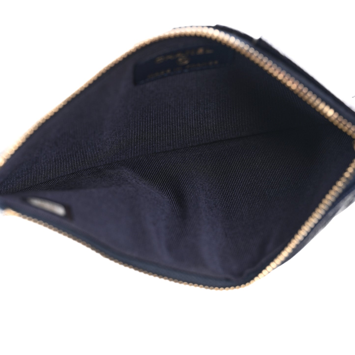 Caviar Quilted Classic Flat Wallet Pouch Navy