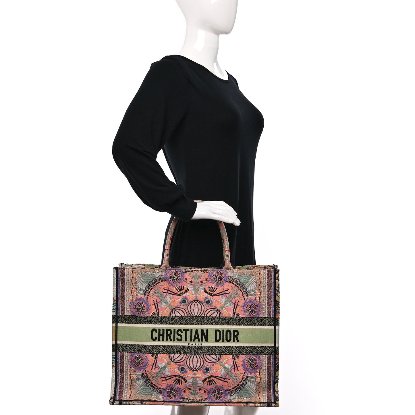 DIOR Canvas Embroidered Large In Lights Book Tote Multicolor