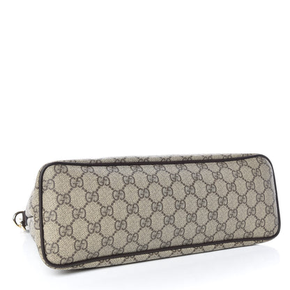 Gucci GG Supreme Monogram Small Zippered Tote Dark Brown 4 of 9