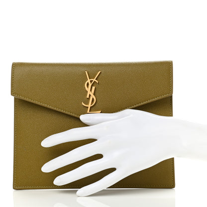 Saint Laurent Grain De Poudre Uptown Baby Pouch Olive 2 of 8