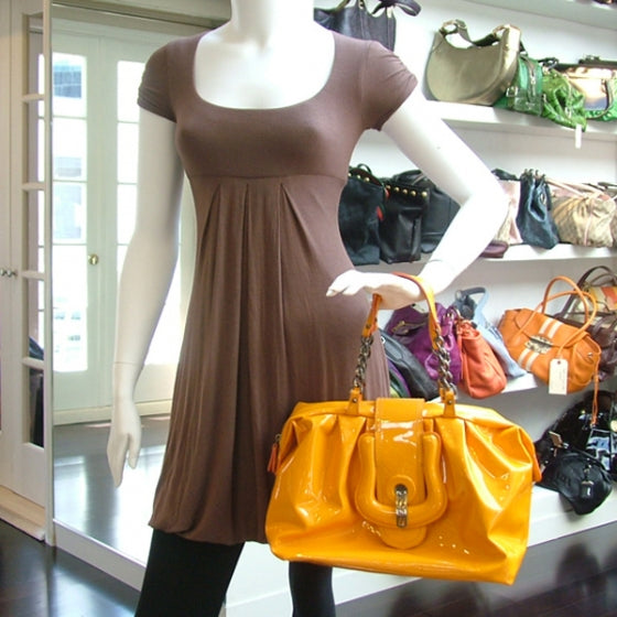 Patent B Bag Bowler Tote Yellow