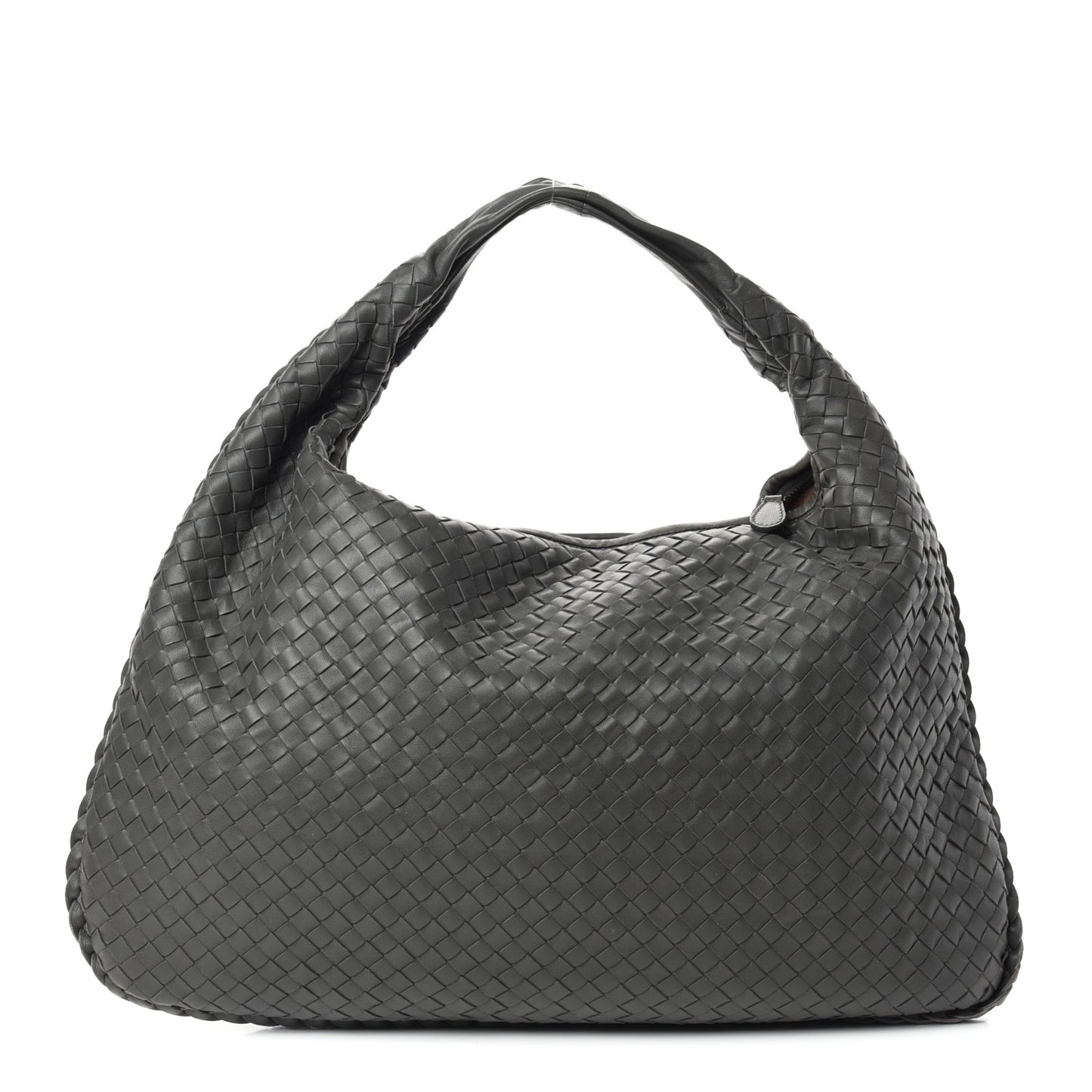 Nappa Intrecciato Large Veneta Hobo Light Grey
