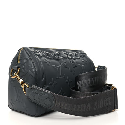 Louis Vuitton Calfskin Debossed Monogram Versailles City Keepall Dark Shadow Grey 3 of 9