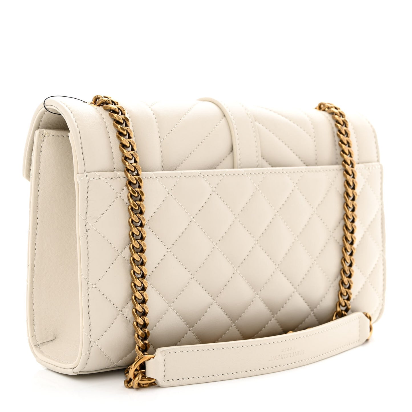 Nappa Mixed Matelasse Triquilt Small Monogram Satchel Vintage White