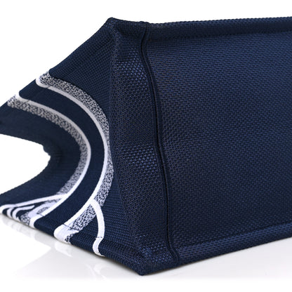 Christian Dior Canvas Jute Dior Union Embroidered Medium Book Tote Blue 7 of 8