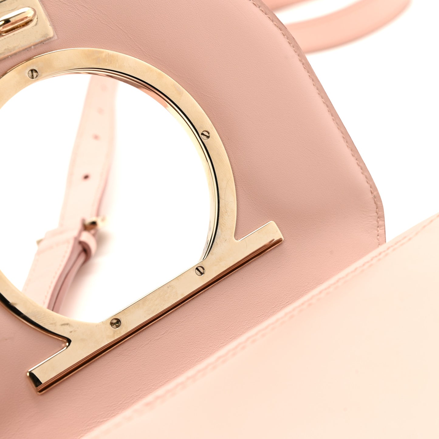 Calfskin Vela Crossbody Flap Bag Antique Rose