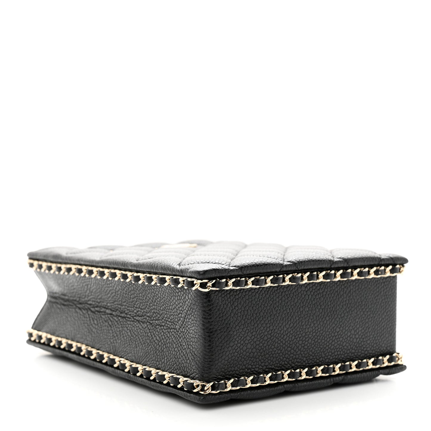 Caviar Quilted Evening Box Bag Black