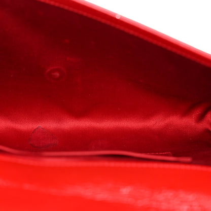 Saint Laurent Textured Patent Monogram Large Belle De Jour Clutch Red 5 of 8