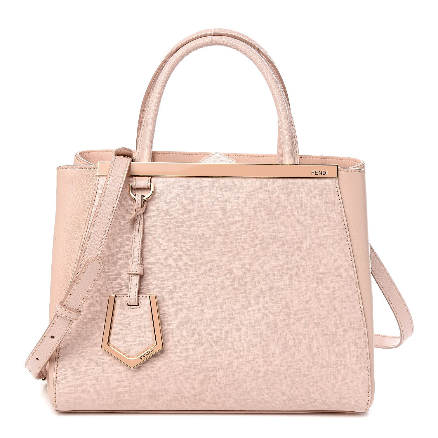 Fendi Vitello Elite Flamingo Petite 2Jours Tote Rosa Plaster 1 of 14