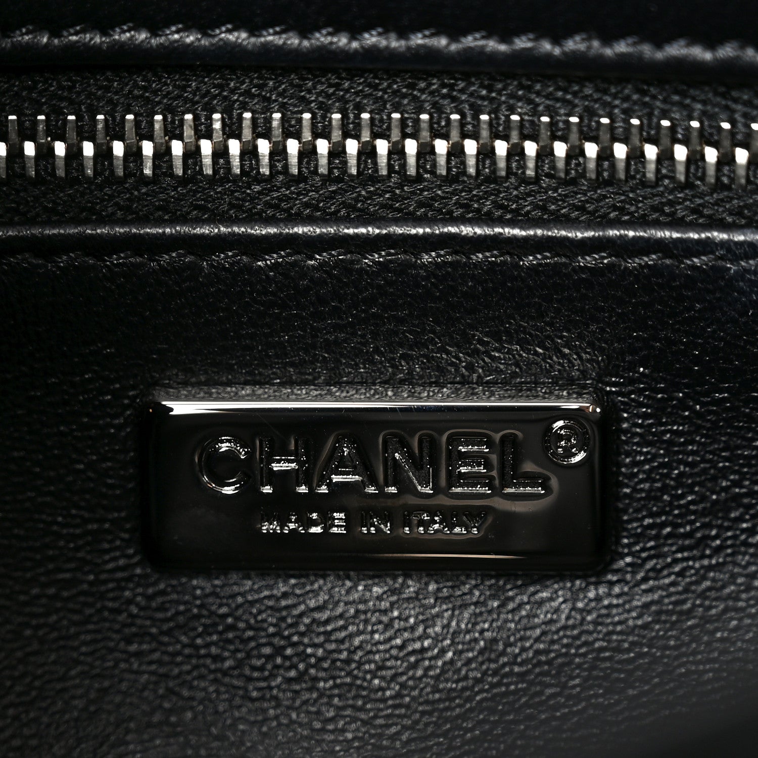 Chanel Satin Sequin Embellished Flower East West Flap Black White Blue 6 of 10