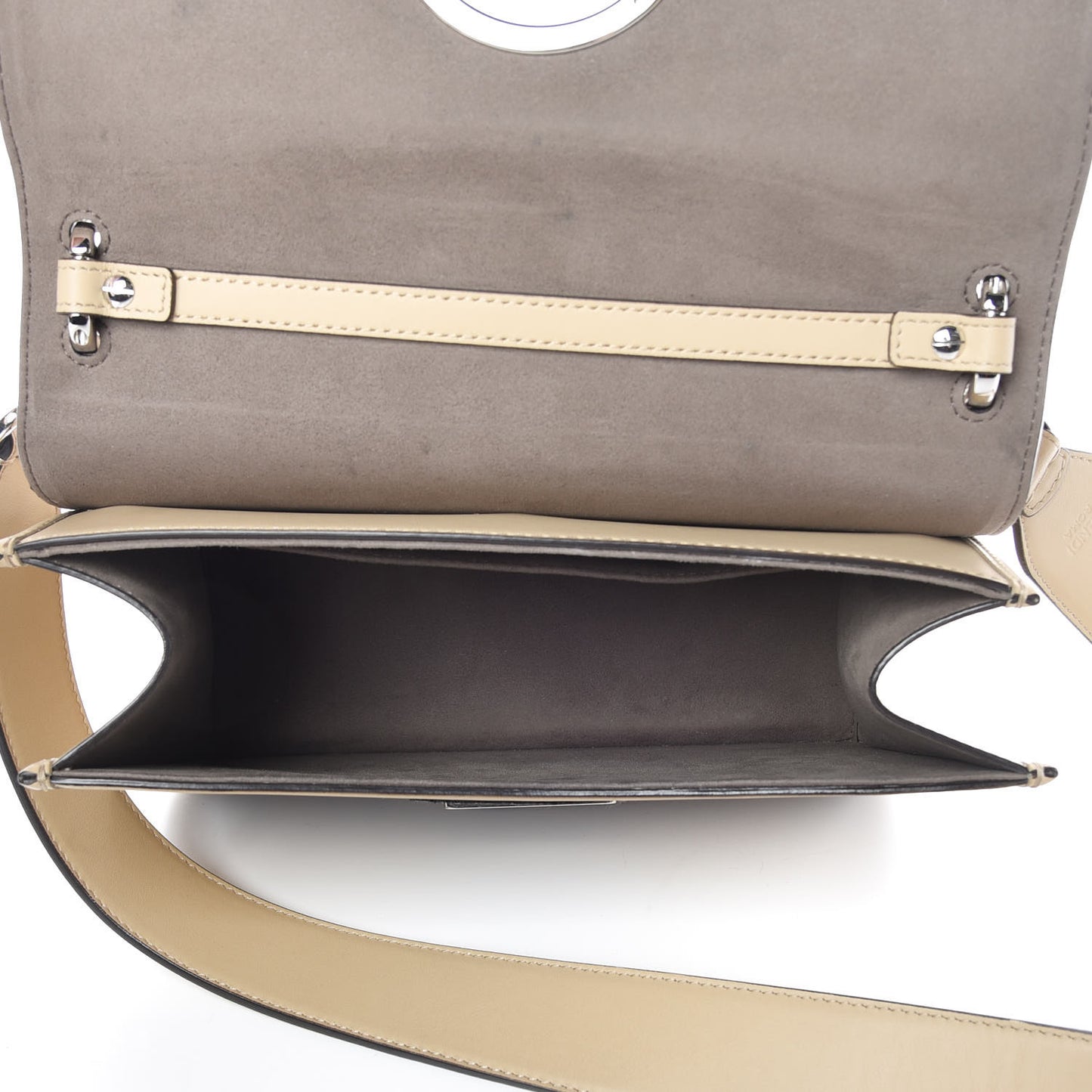 Vitello Century Velvet F is Fendi FF Kan I Shoulder Bag Tobacco Amido