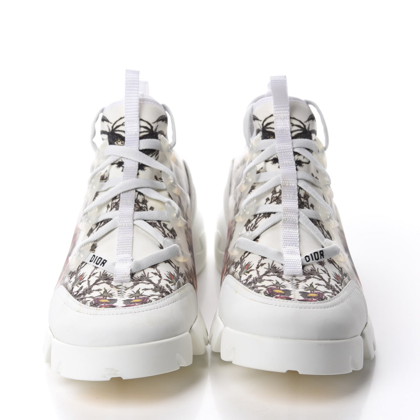 Neoprene Rubber Champetre Print Womens D-Connect Sneakers 40.5 White Multicolor