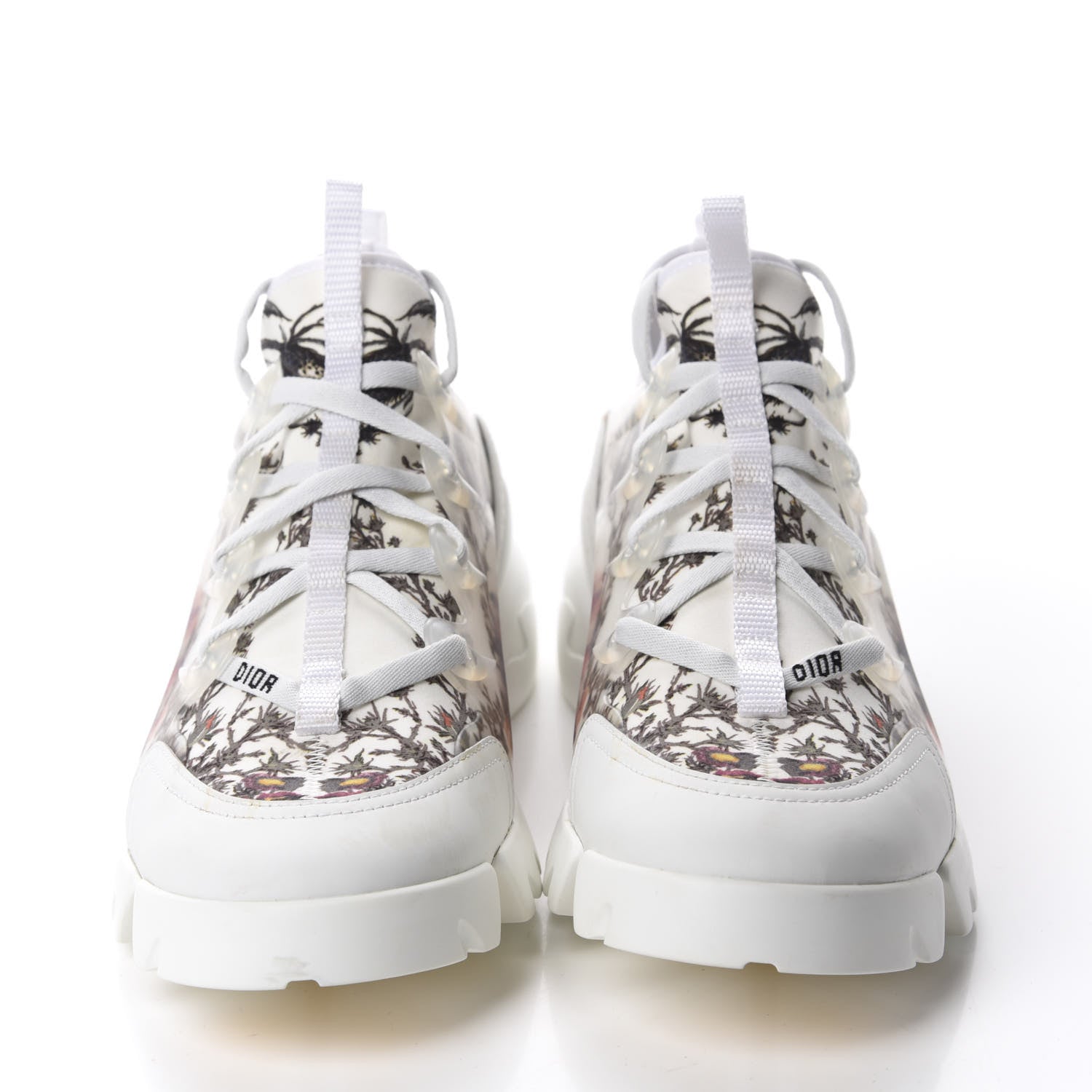 Christian Dior Neoprene Rubber Champetre Print Womens D-Connect Sneakers 40.5 White Multicolor 2 of 10
