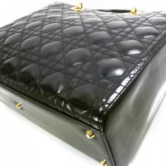 Christian Dior Patent Cannage Large Lady Dior Black 5 of 9