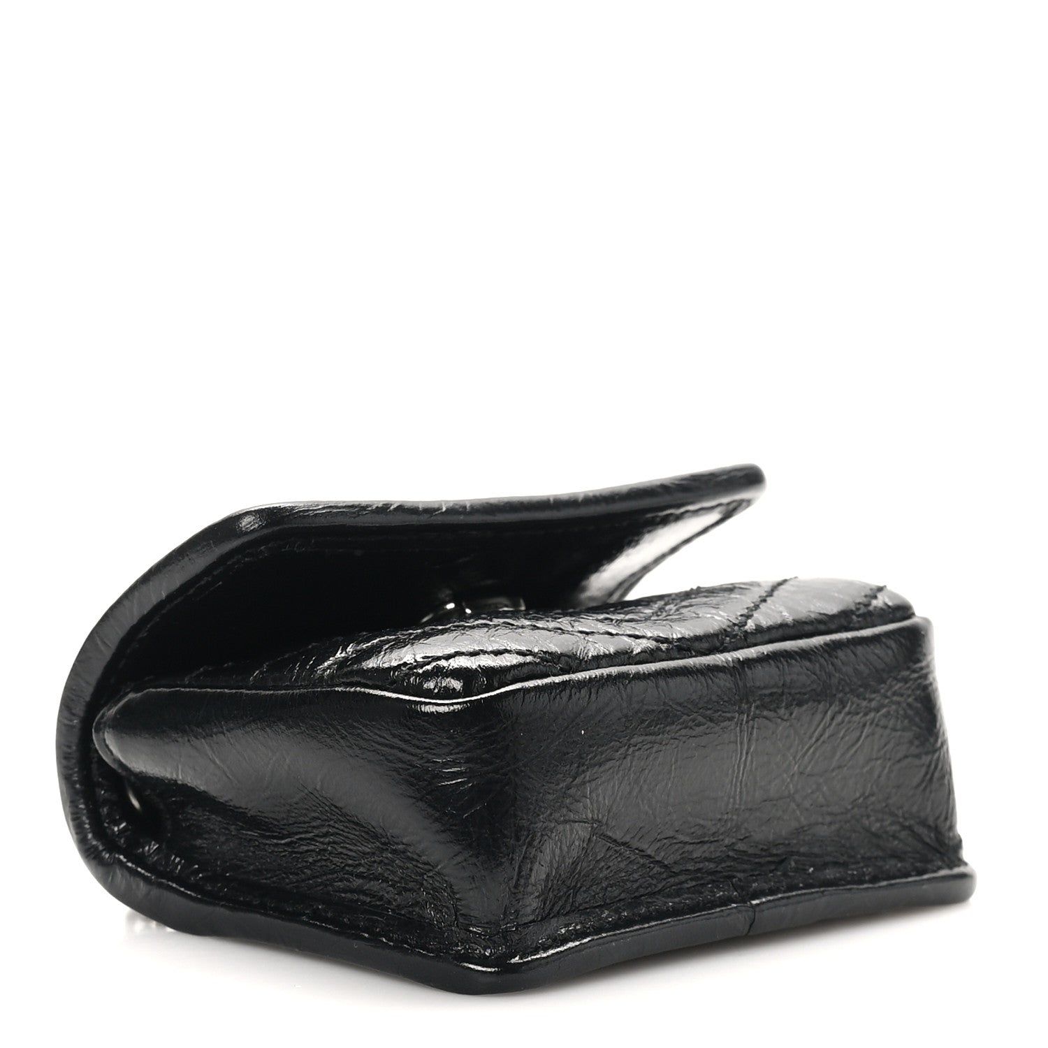 Saint Laurent Crinkled Calfskin Matelasse Monogram Niki Airpods Holder Micro Bag Black 3 of 10