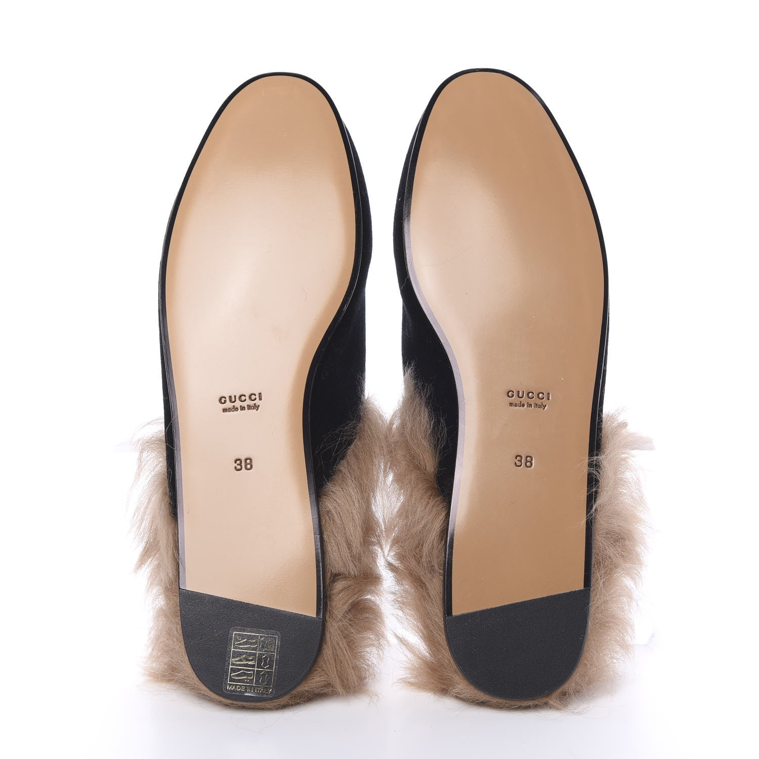Gucci Velvet Fur Womens Princetown Slippers 38 Black 5 of 8