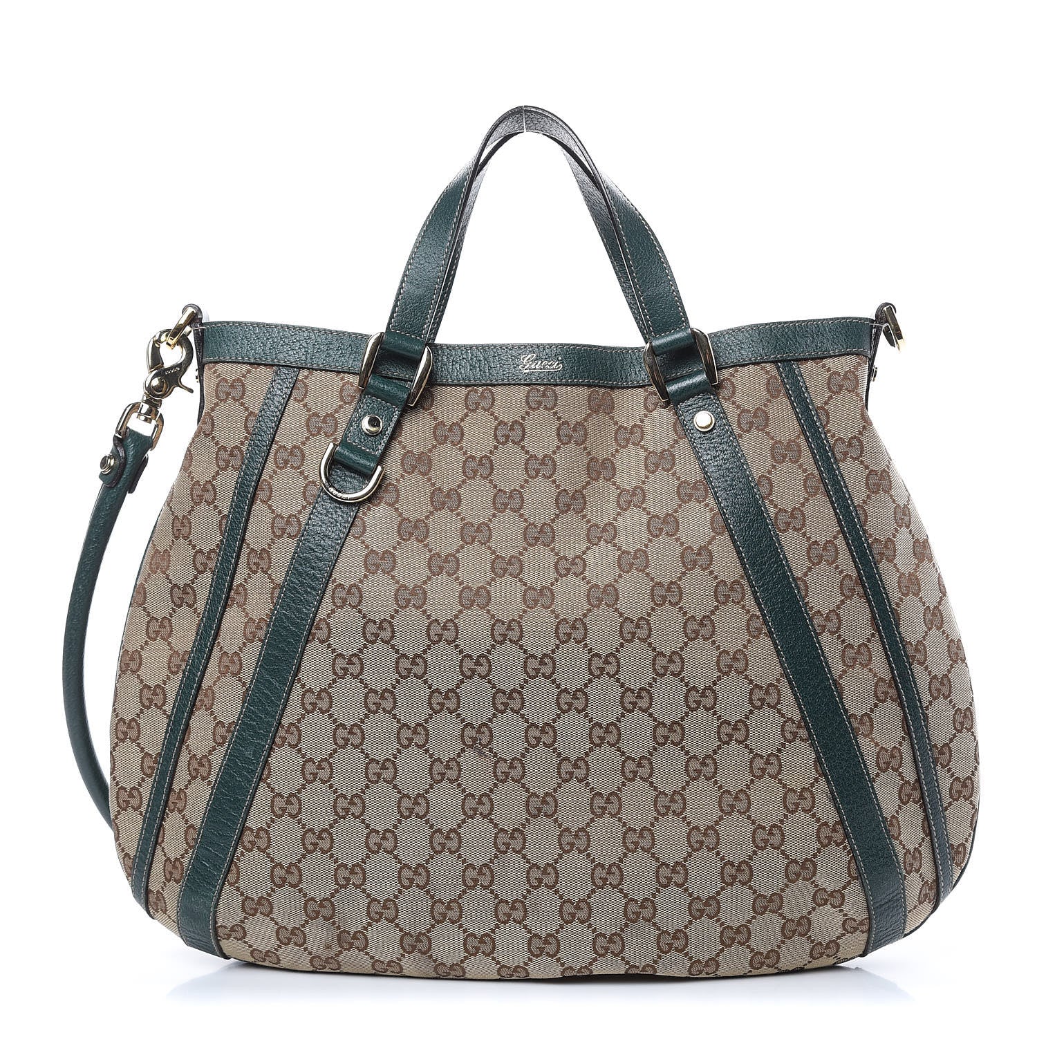 Gucci Monogram Medium Abbey Convertible Tote Green 1 of 12