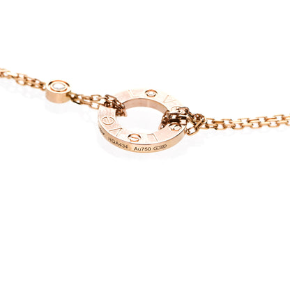 Cartier 18K Pink Gold 2 Diamond LOVE Necklace 5 of 8