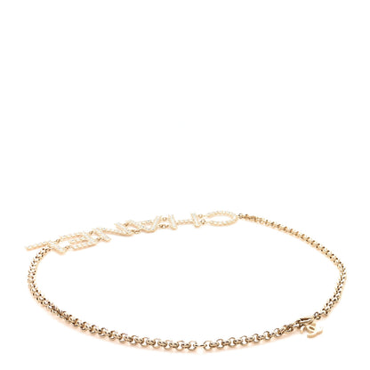 Chanel Crystal Chanel Logo Belt  Gold 2 of 4
