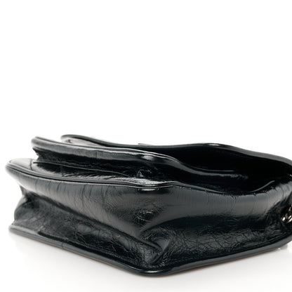 Saint Laurent Crinkled Calfskin Matelasse Monogram Baby Niki Chain Satchel Black 11 of 11