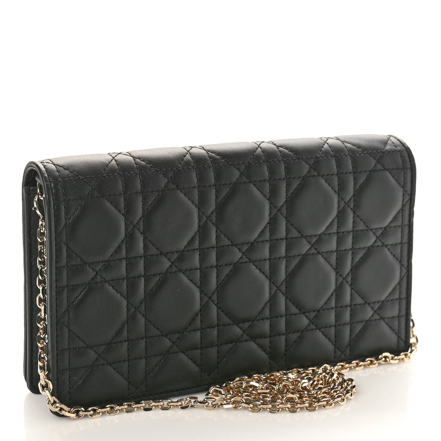 Lambskin Cannage Lady Dior Pouch Black
