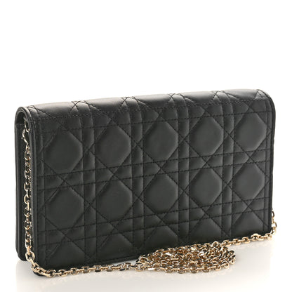 Christian Dior Lambskin Cannage Lady Dior Pouch Black 4 of 11