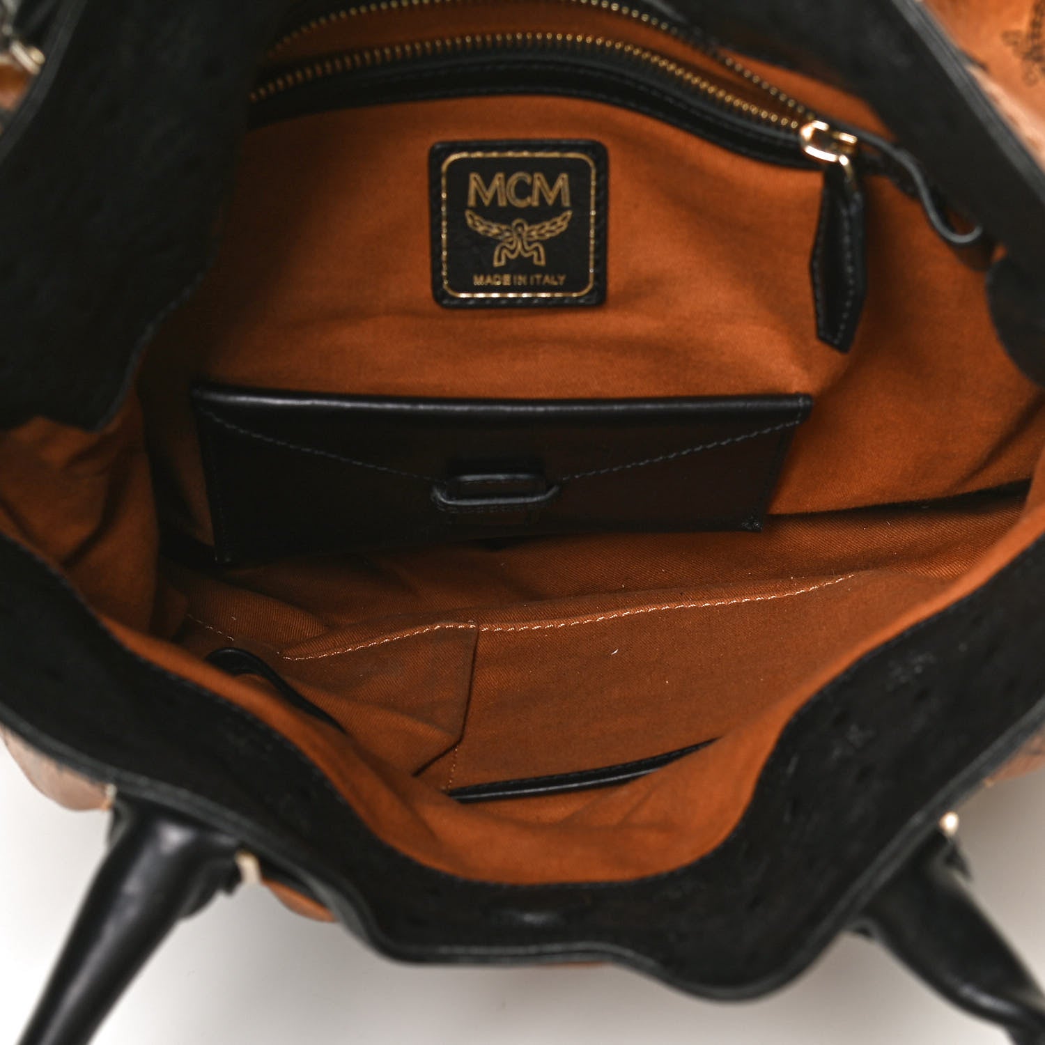 MCM Visetos Tote Cognac Black 5 of 11