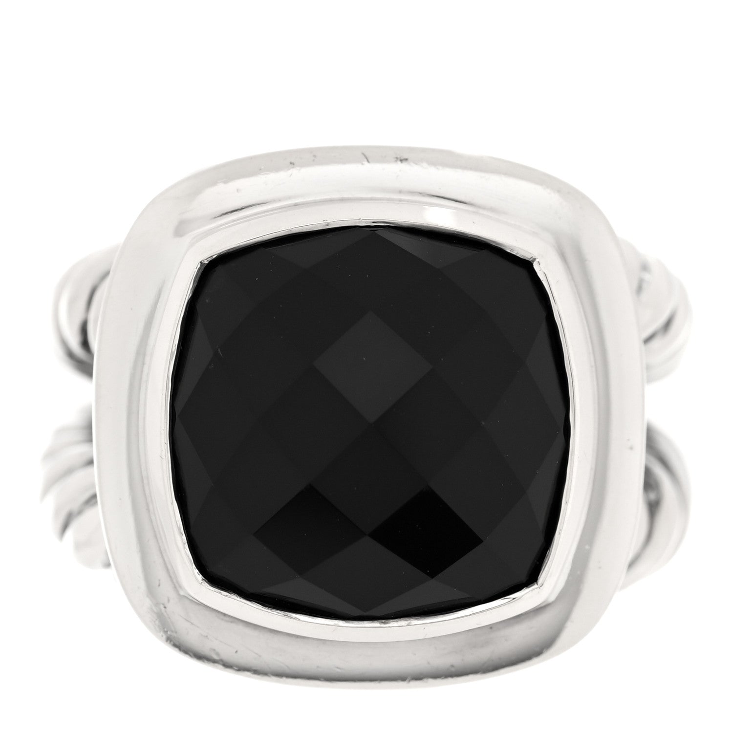 David Yurman Sterling Silver Black Onyx 14mm Albion Ring 54 7 1 of 4