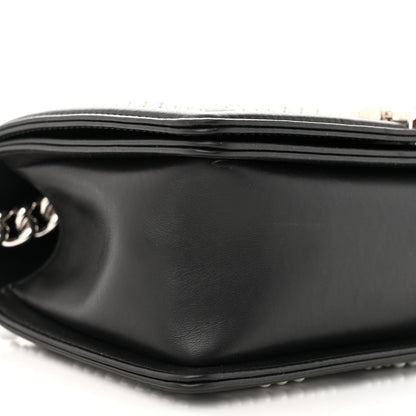 Chanel Calfskin Pearl Chevron Medium Boy Flap Black 9 of 10