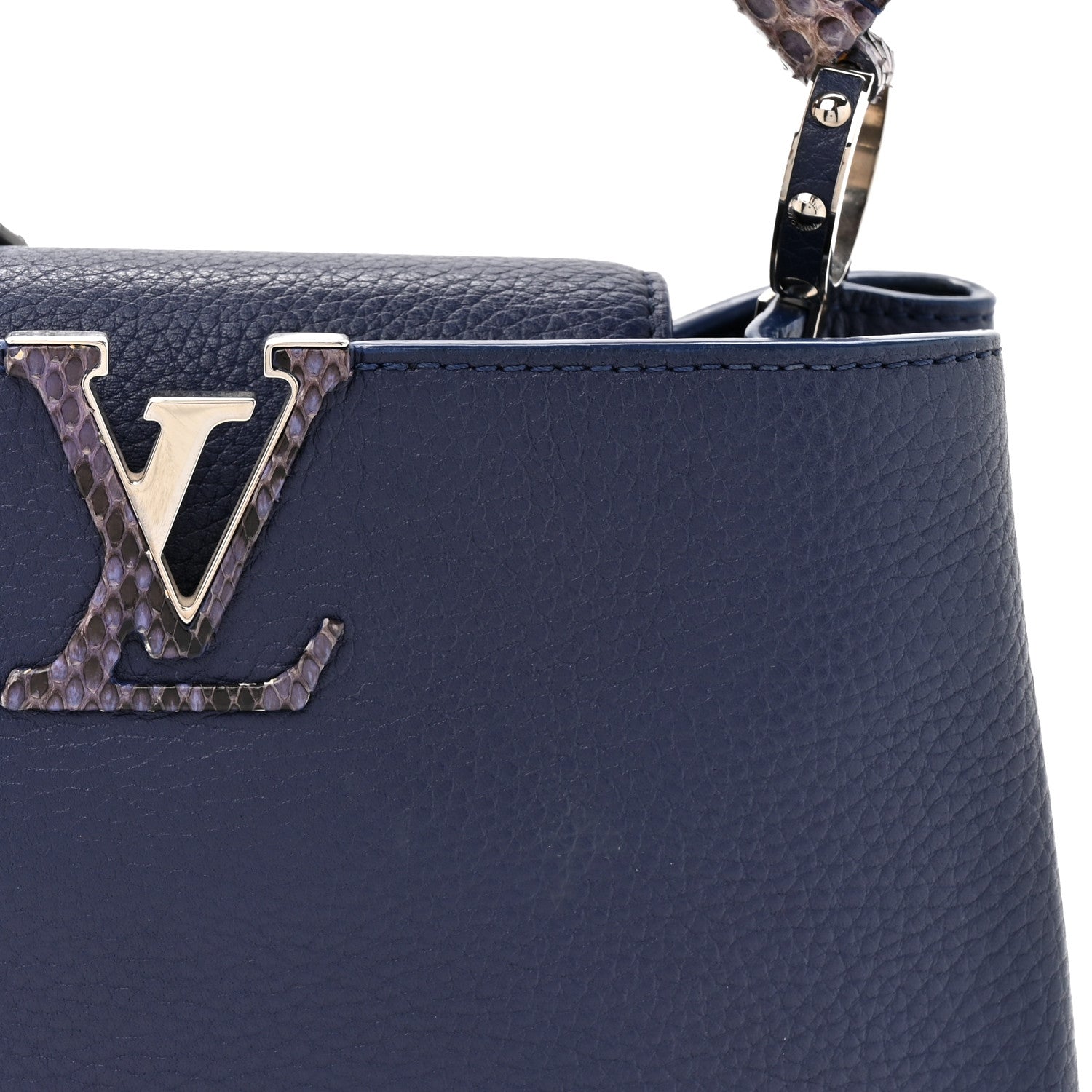 Louis Vuitton Taurillon Snakeskin Capucines BB Dark Blue 8 of 10