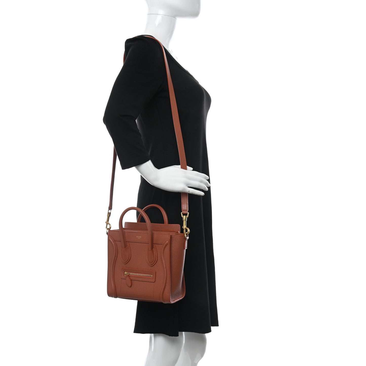 Drummed Calfskin Nano Luggage Lychee