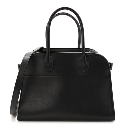 The Row Polished Saddle Calfskin Soft Margaux 10 Bag Black 1 of 9