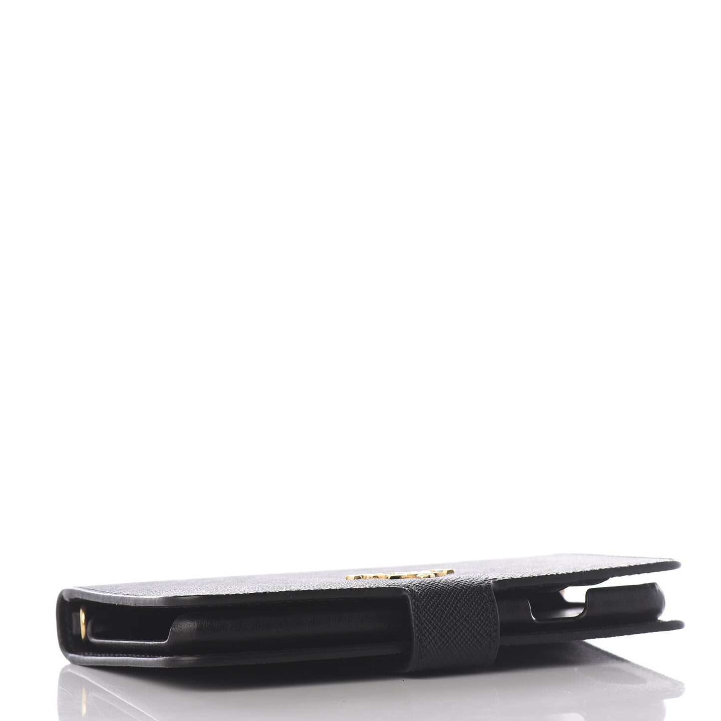Saffiano Metal iPhone 7 Case Crossbody Wallet Black