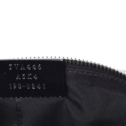 Fendi Glazed Fabric Vitello Century FF 1974 Stamp Patch Pocket Belt Bag Black 8 of 10