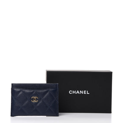 Chanel Caviar Quilted Card Holder Navy 9 of 9