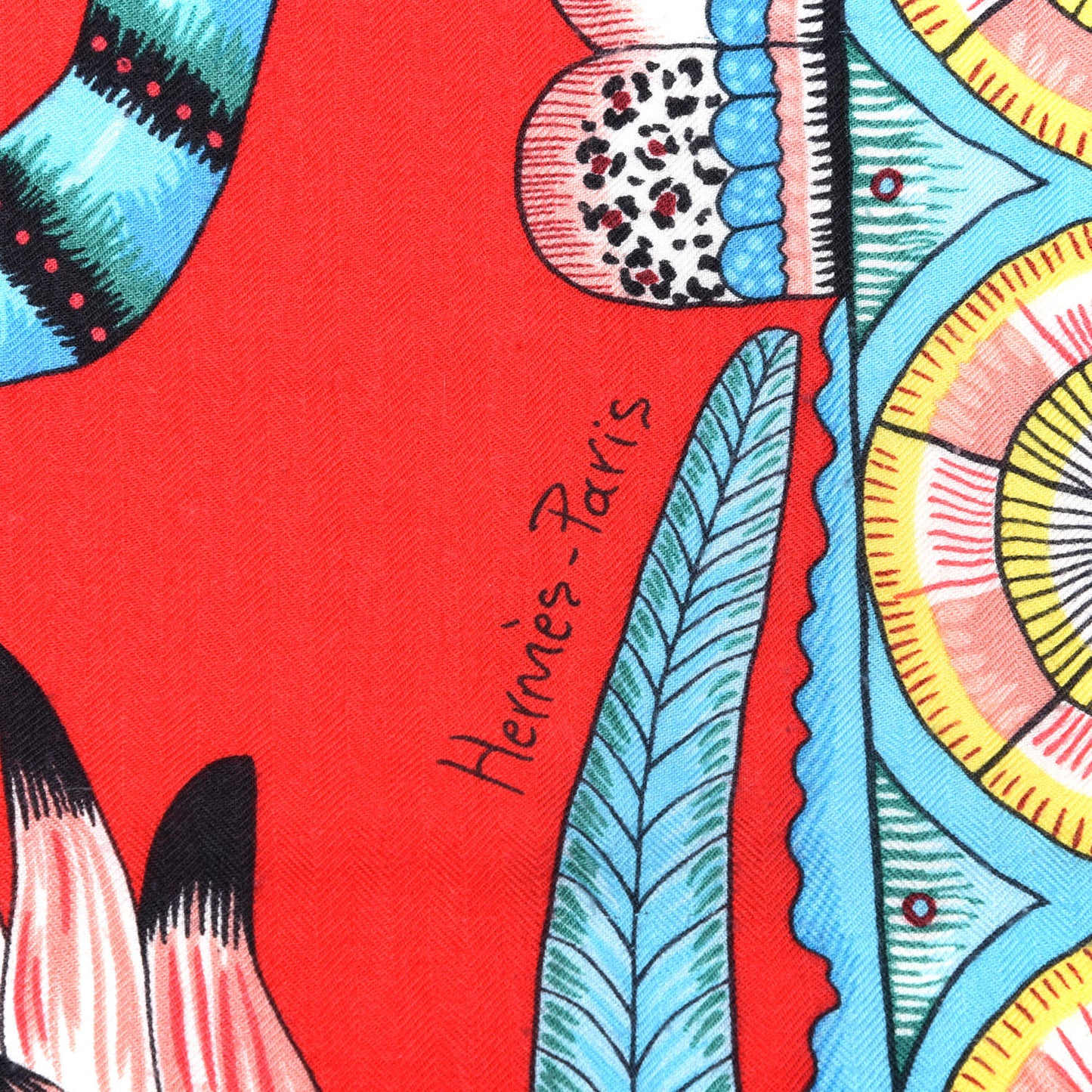 Cashmere Silk The Savana Dance Shawl 140 Rouge Turquoise Jaune