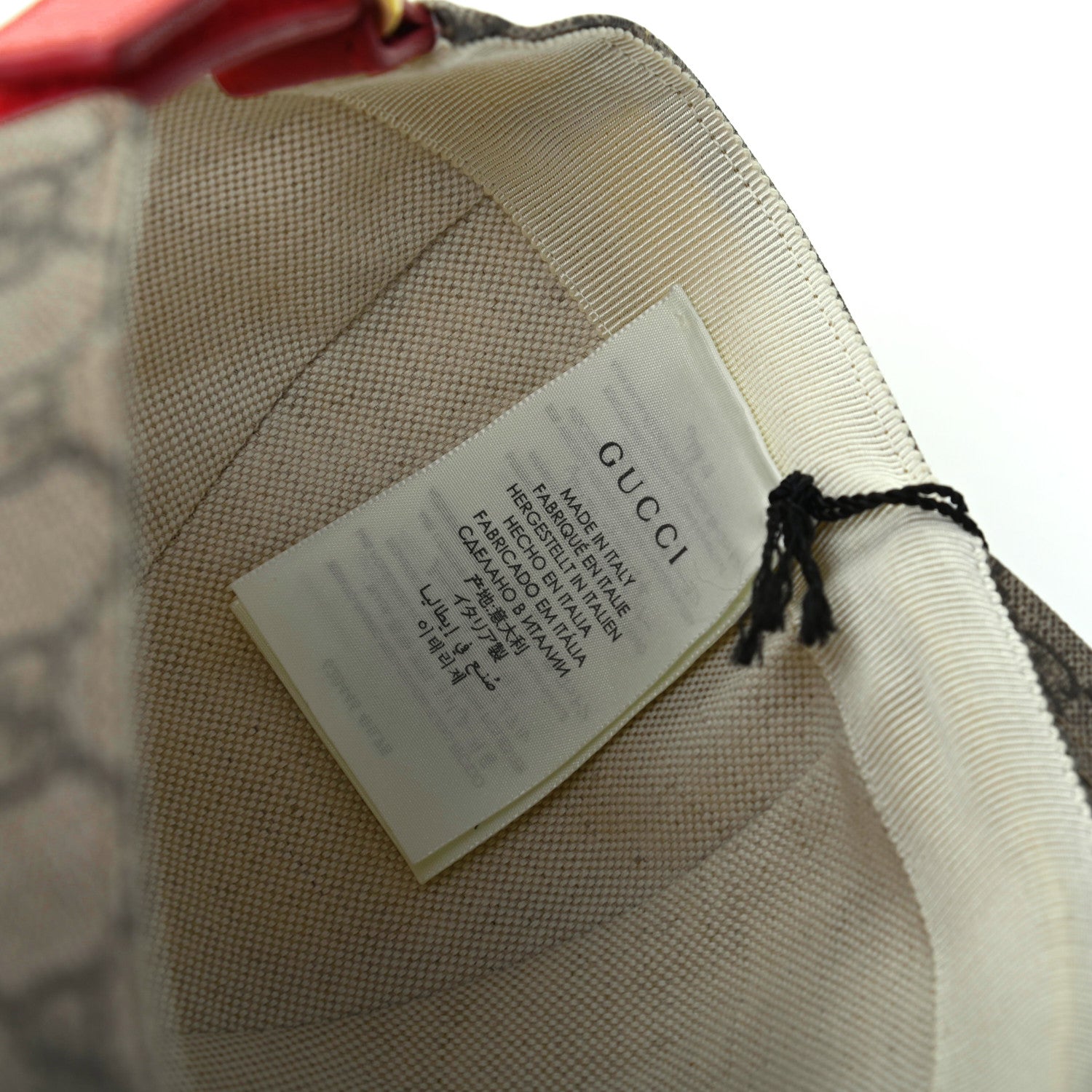 Gucci GG Supreme Monogram Apple Print Baseball Hat M Beige Red 8 of 8