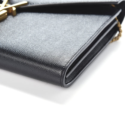 Saint Laurent Grain De Poudre Monogram Cassandra Chain Wallet Black Rouge Legion 8 of 8