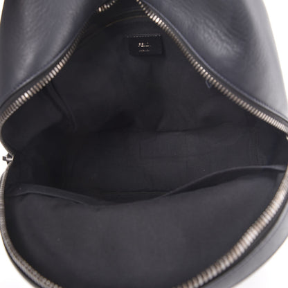 Fendi Calfskin Logo Embossed Backpack Night Blue 5 of 7