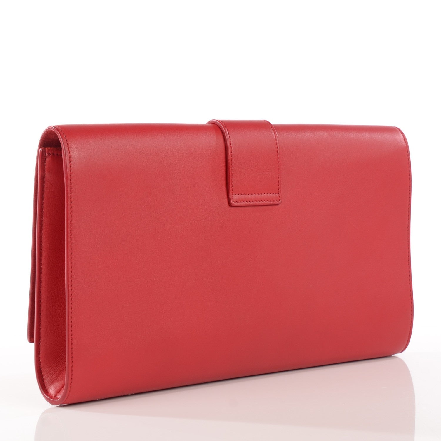 Saint Laurent Calfskin Classic Y Ligne Clutch Red 3 of 7