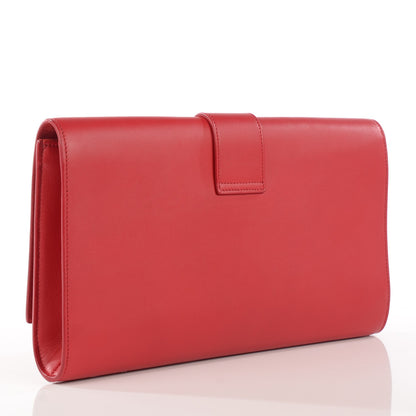 Saint Laurent Calfskin Classic Y Ligne Clutch Red 3 of 7