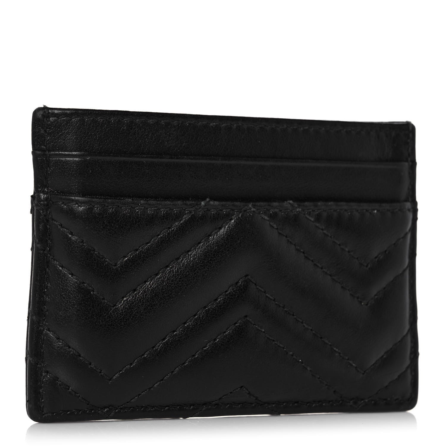 Gucci Calfskin Matelasse GG Marmont Card Holder Black 3 of 7
