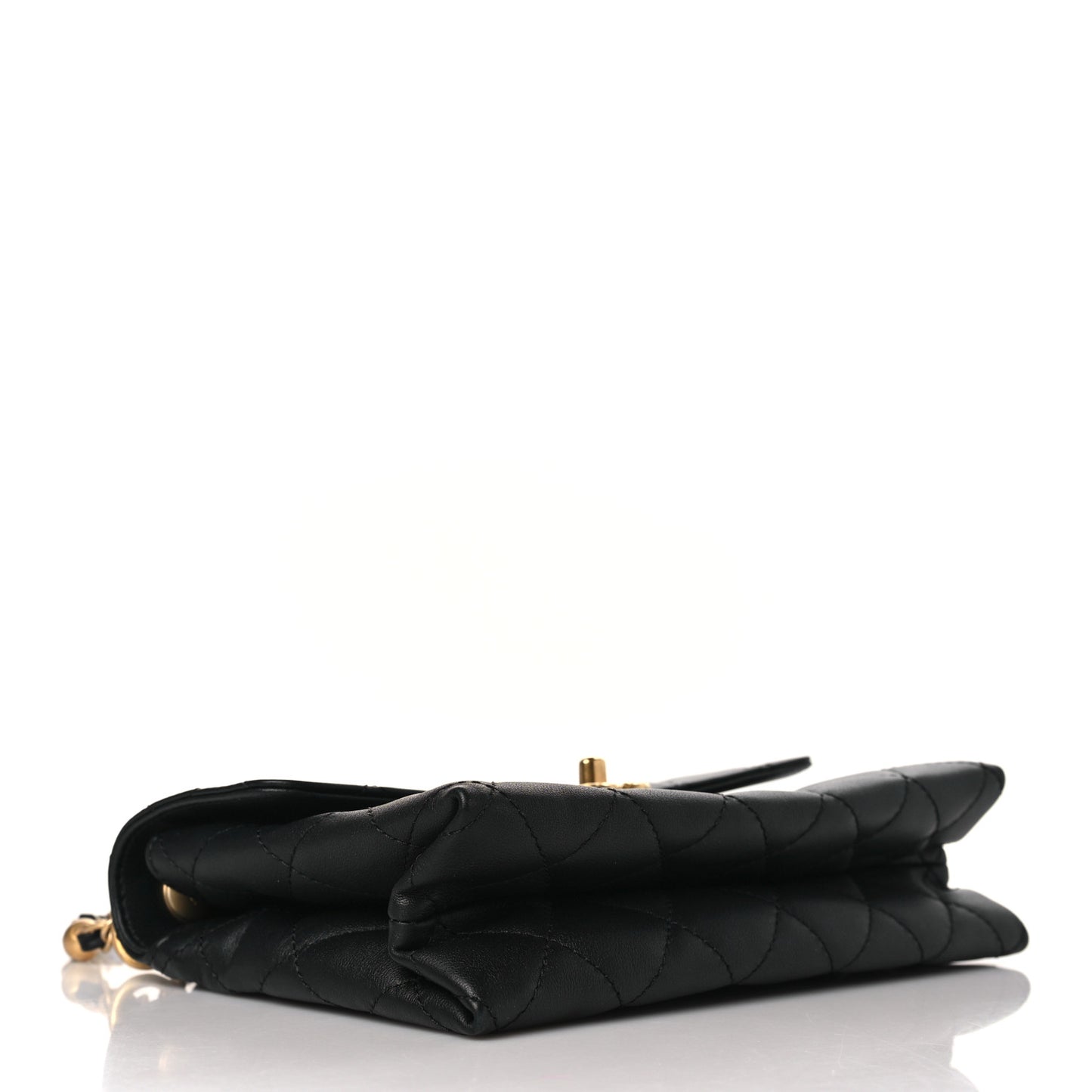 Lambskin Quilted Small Chain Flap Black